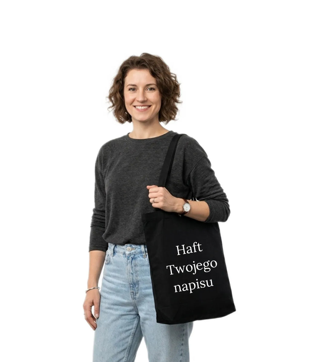 Personalizowana torba zakupowa z haftem własnego napisu