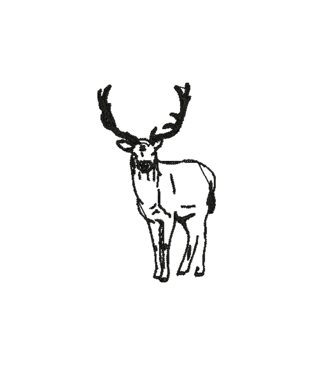 CustomClothes.pl sweatshirt featuring a deer outline embroidery, casual long-sleeve bluza with detailed animal design.