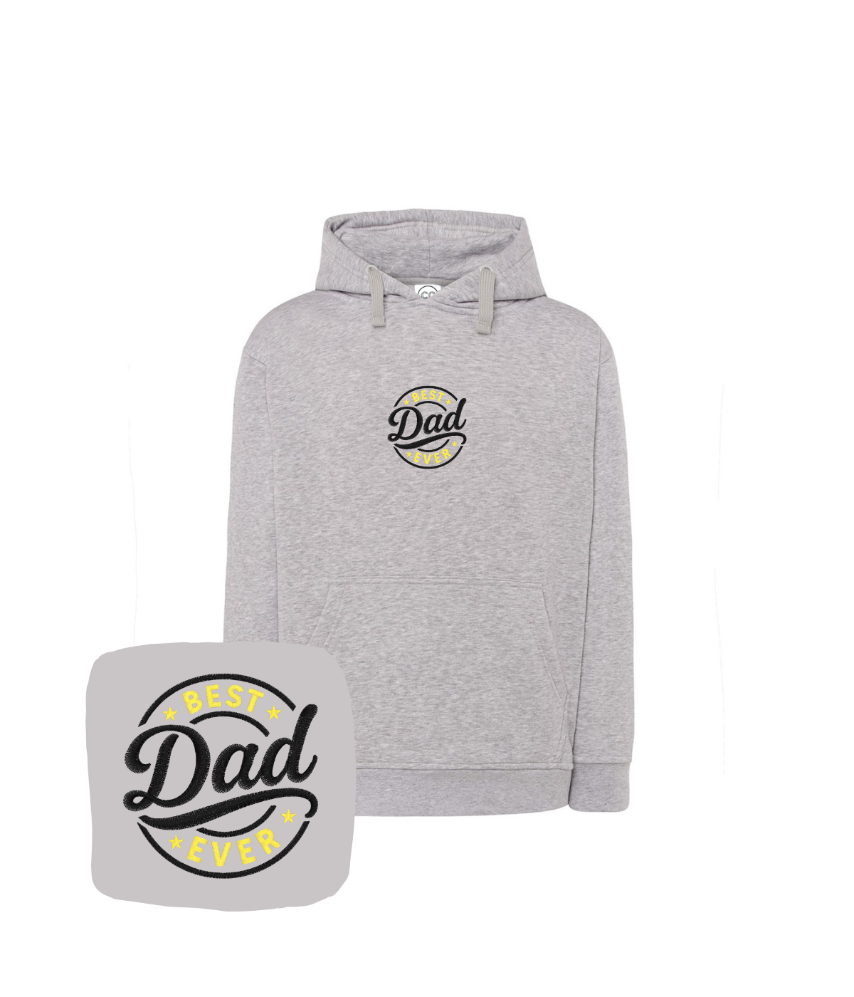 Jasno szara bluza z haftem komputerowym Best Dad Ever prezent dla taty