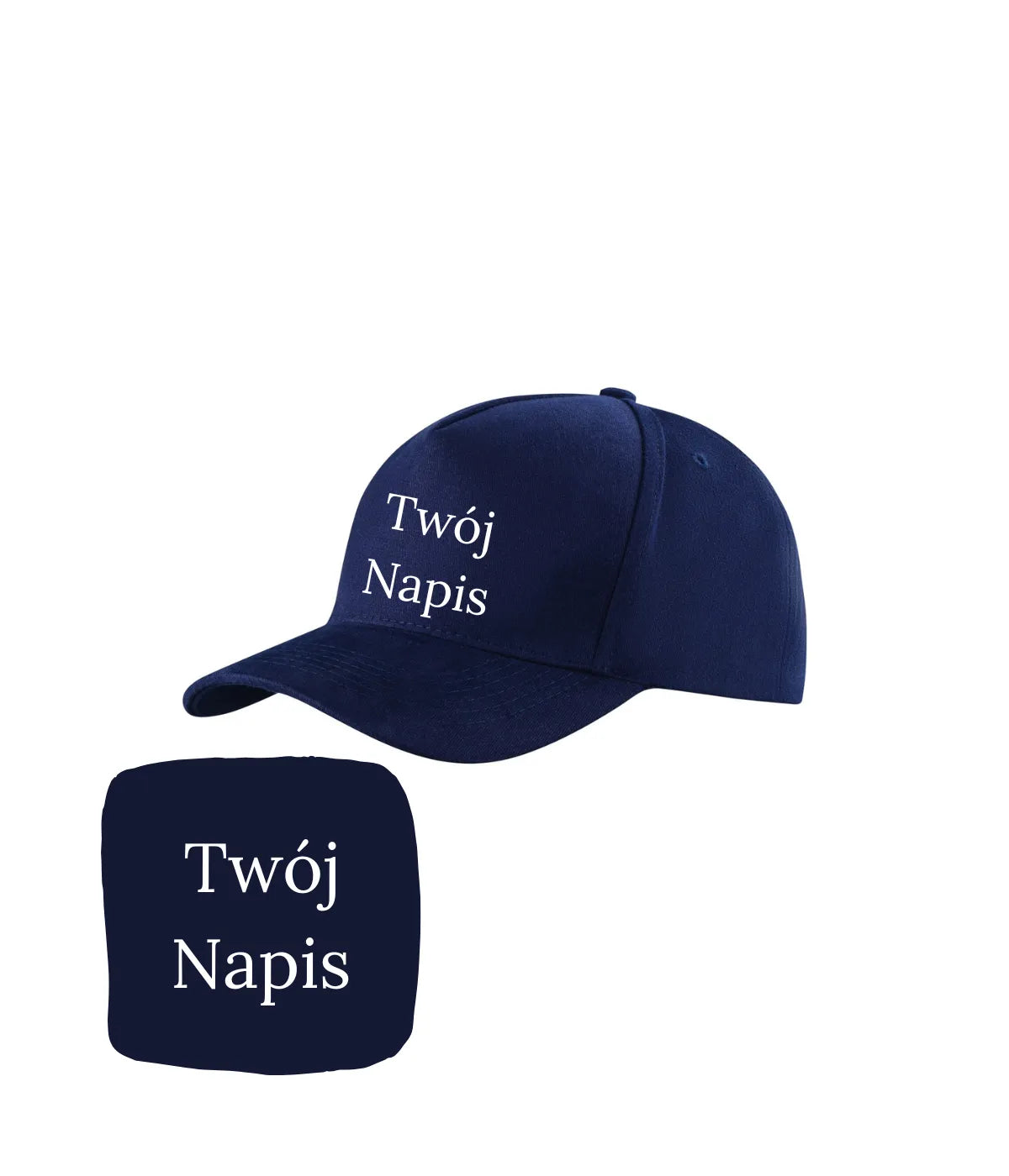 granatowa czapka z haftem