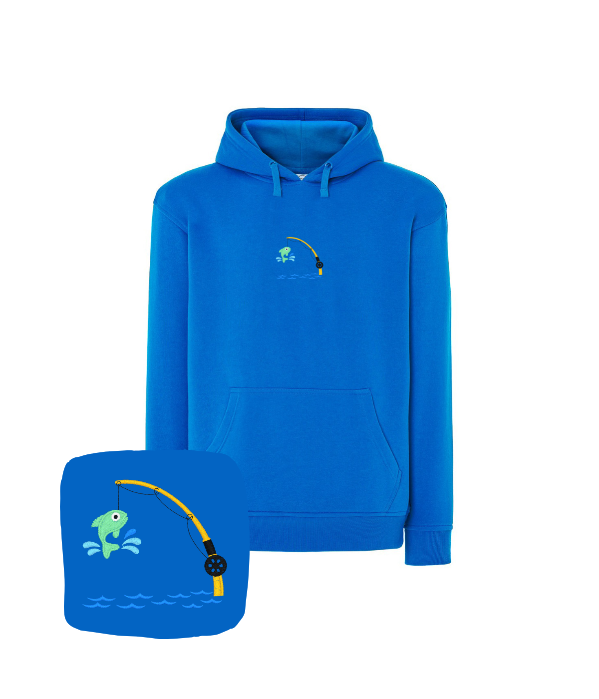 niebieska bluza z haftem logo