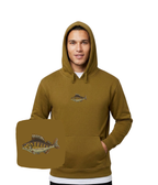 Brown embroidered hem sweatshirt from CustomClothes.pl, showing detailed embroidery on the sleeve.