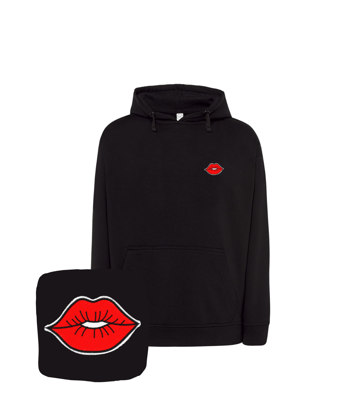 czarna bluza z haftem na sercu