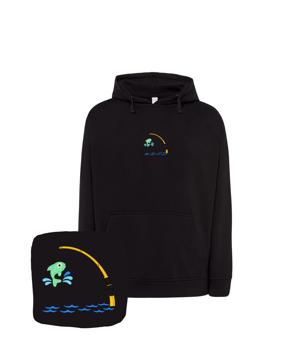 czarna bluza dla wędkarza