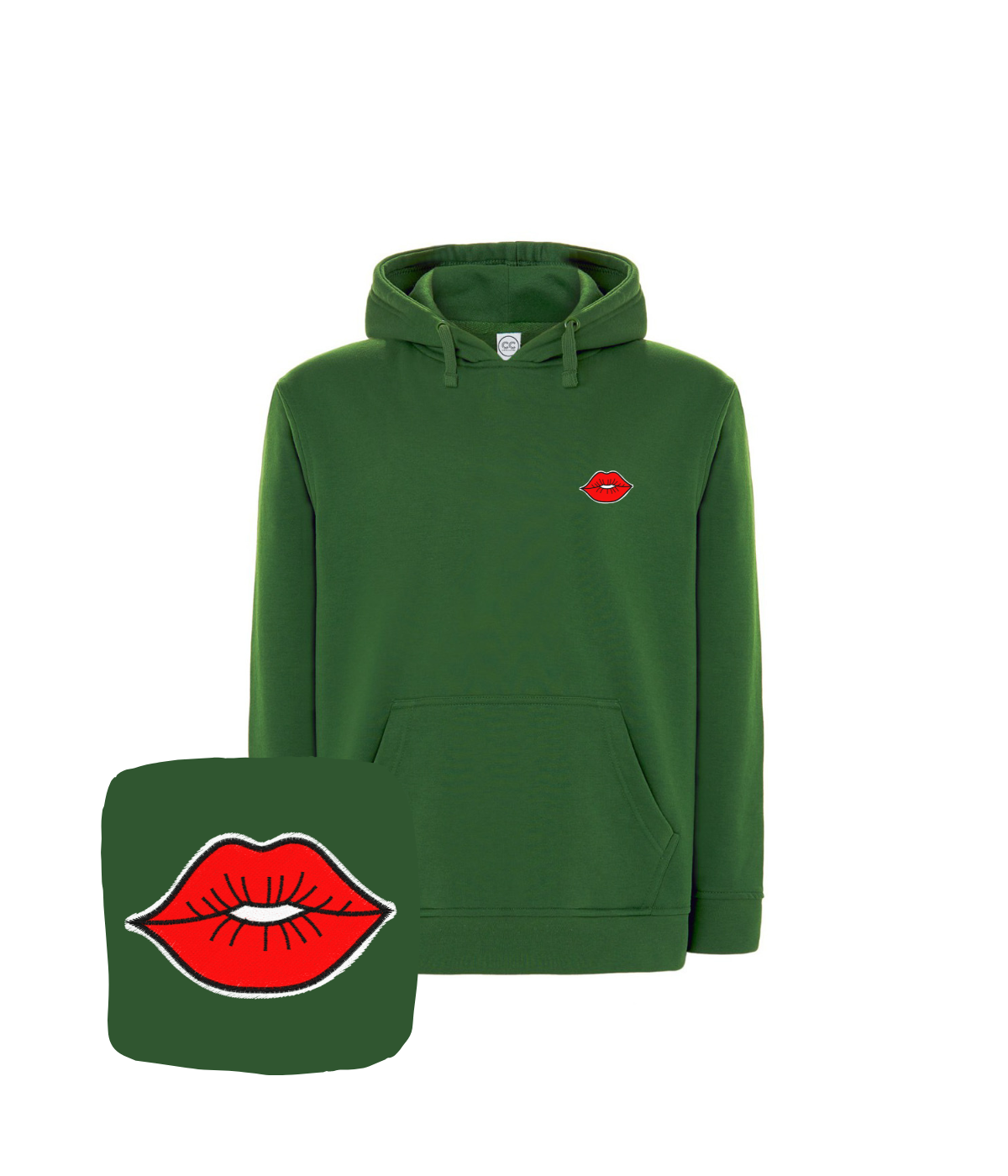 zielona bluza z wyszytym logo