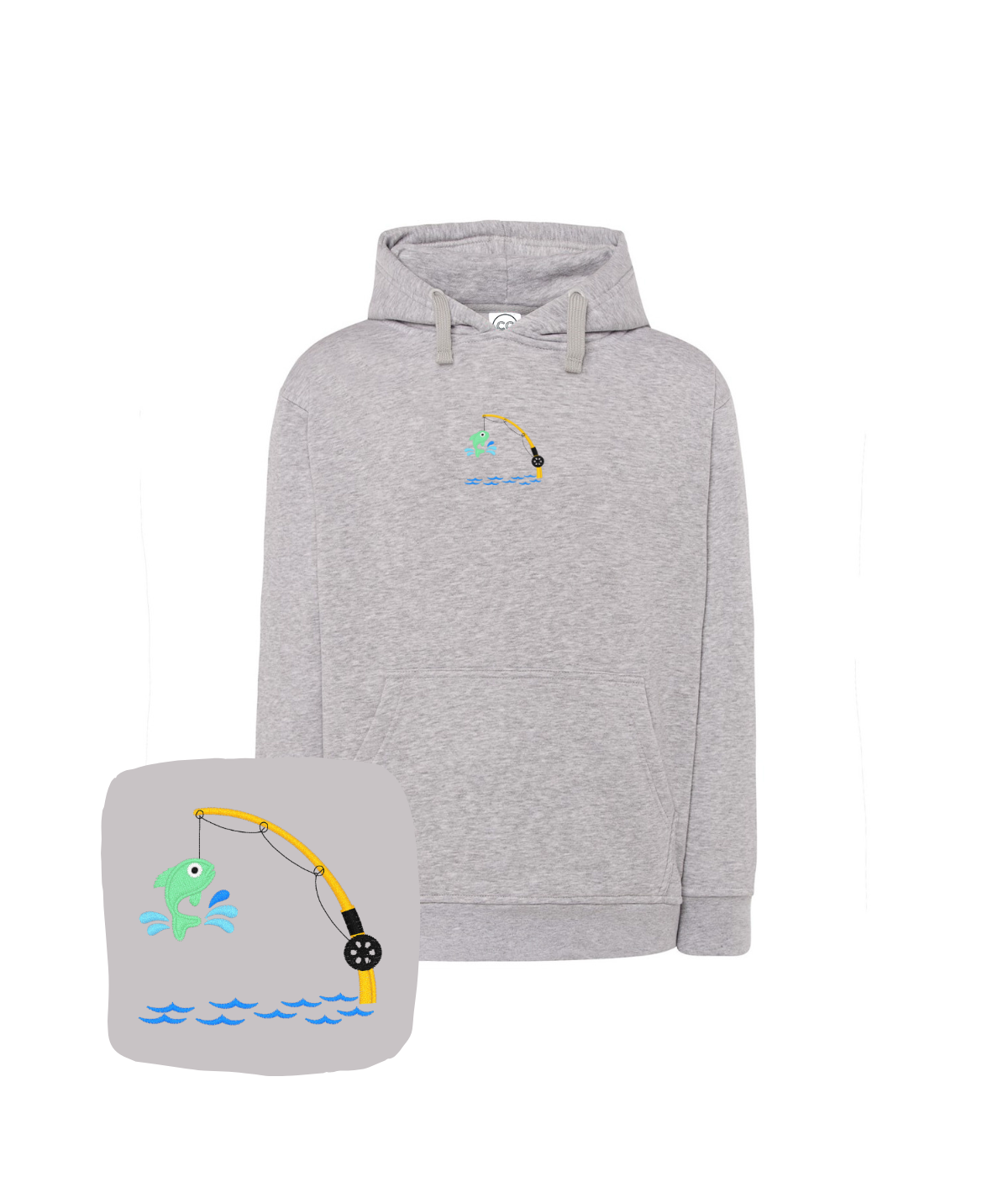 szara bluza z haftem 