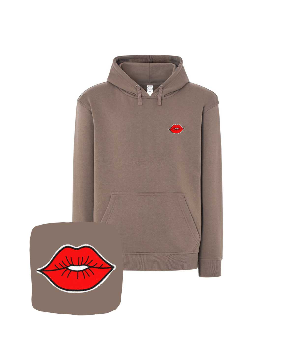 brązowa haftowana bluza 