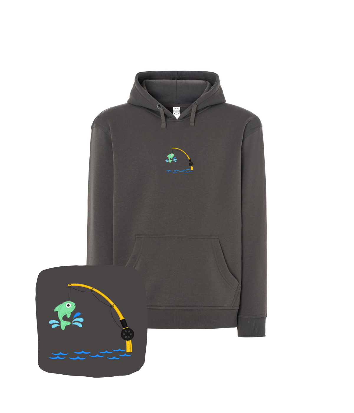 grafitowa bluza z wyszytym wzorem