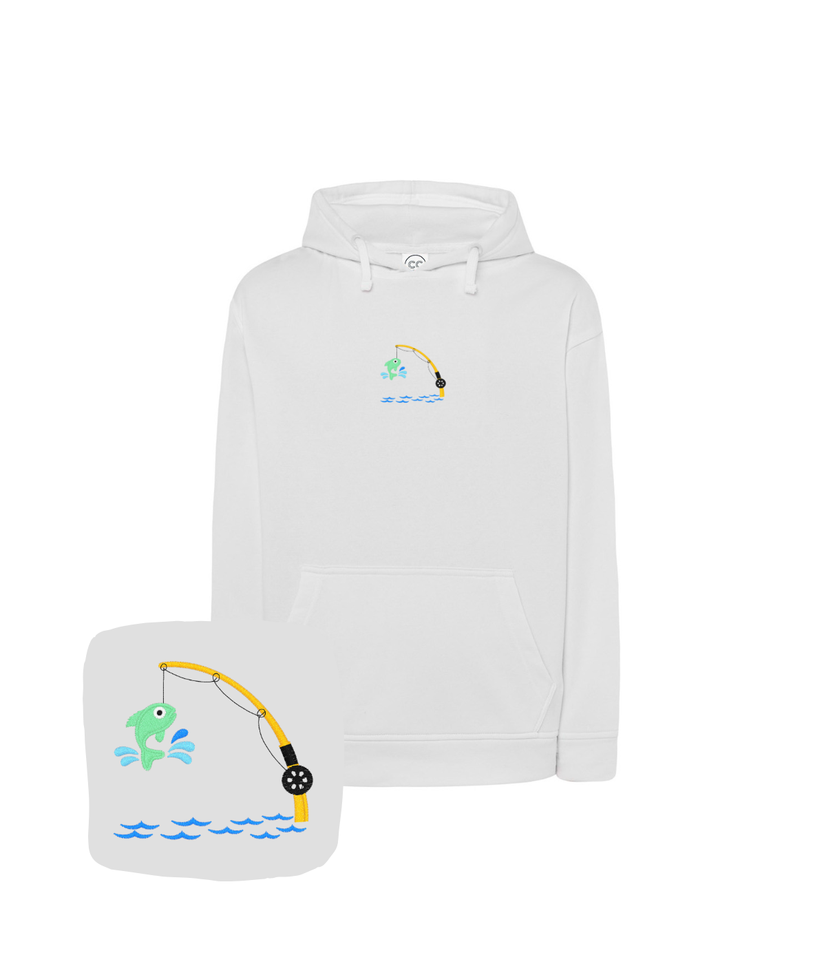 biała bluza z nadrukiem 