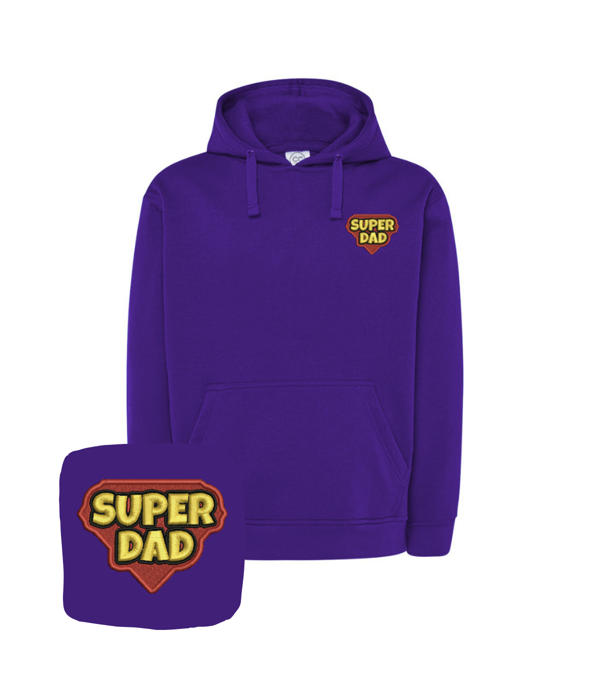CustomClothes.pl men's sweatshirt with embroidered "Super Dad" text, featuring a casual fit and soft fabric for comfort.