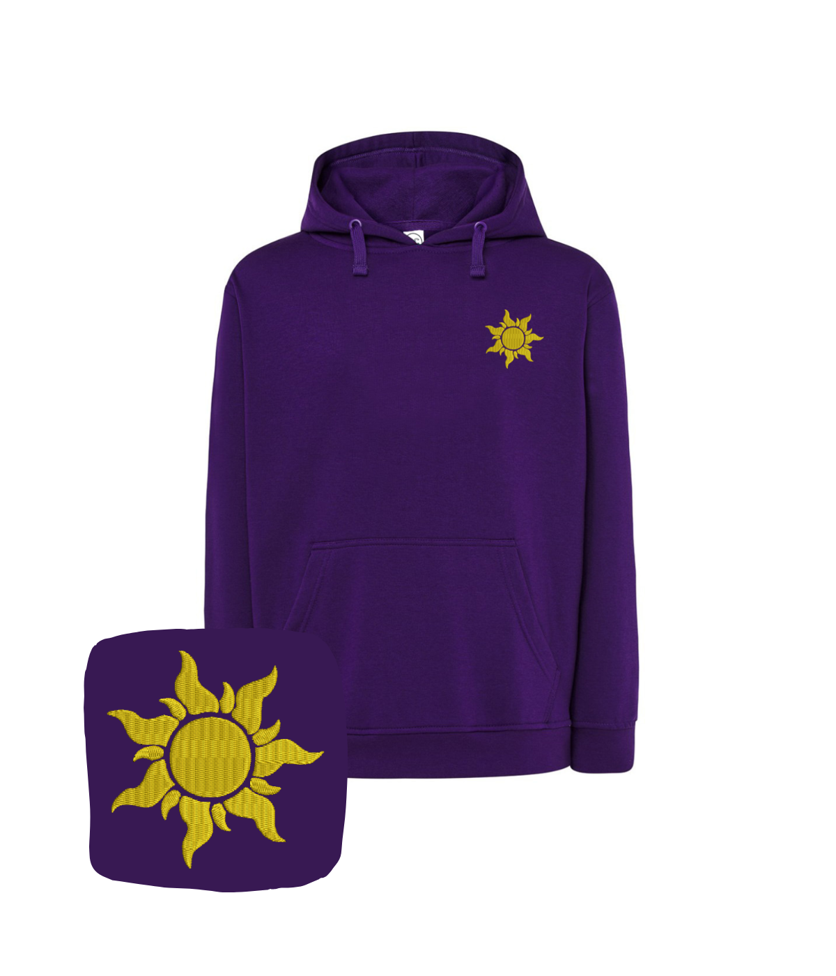 CustomClothes.pl sun embroidered sweatshirt, cozy bluza with sun design, perfect for casual wear and birthday gifts.