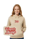 CustomClothes.pl blue hoodie with embroidered "Forever & Always" design, perfect for Valentine's Day gift.