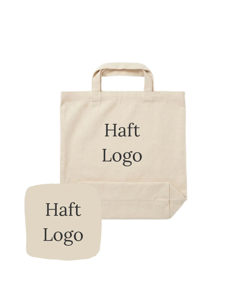 beżowa torba z dnem- haft logo