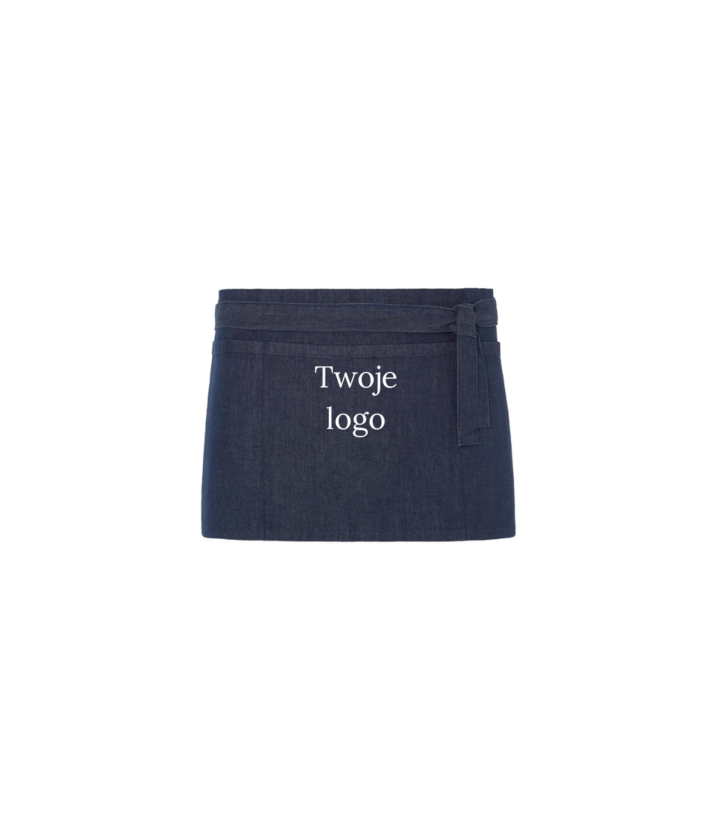 bawełniana zapaska w kolorze jeans z logo