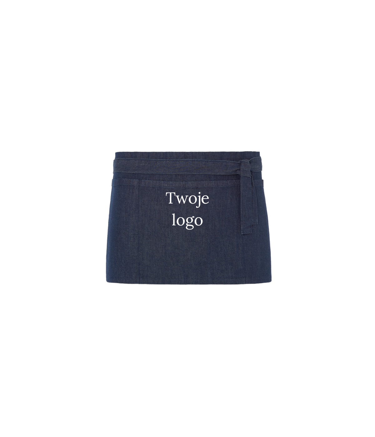 bawełniana zapaska w kolorze jeans z logo